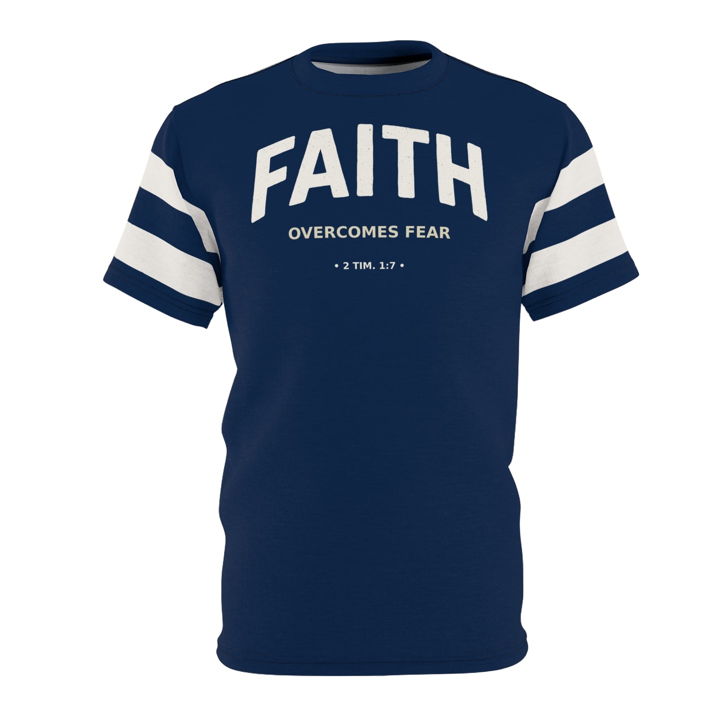 "Faith Overcomes Fear", Unisex Tee (Cambridge Blue)