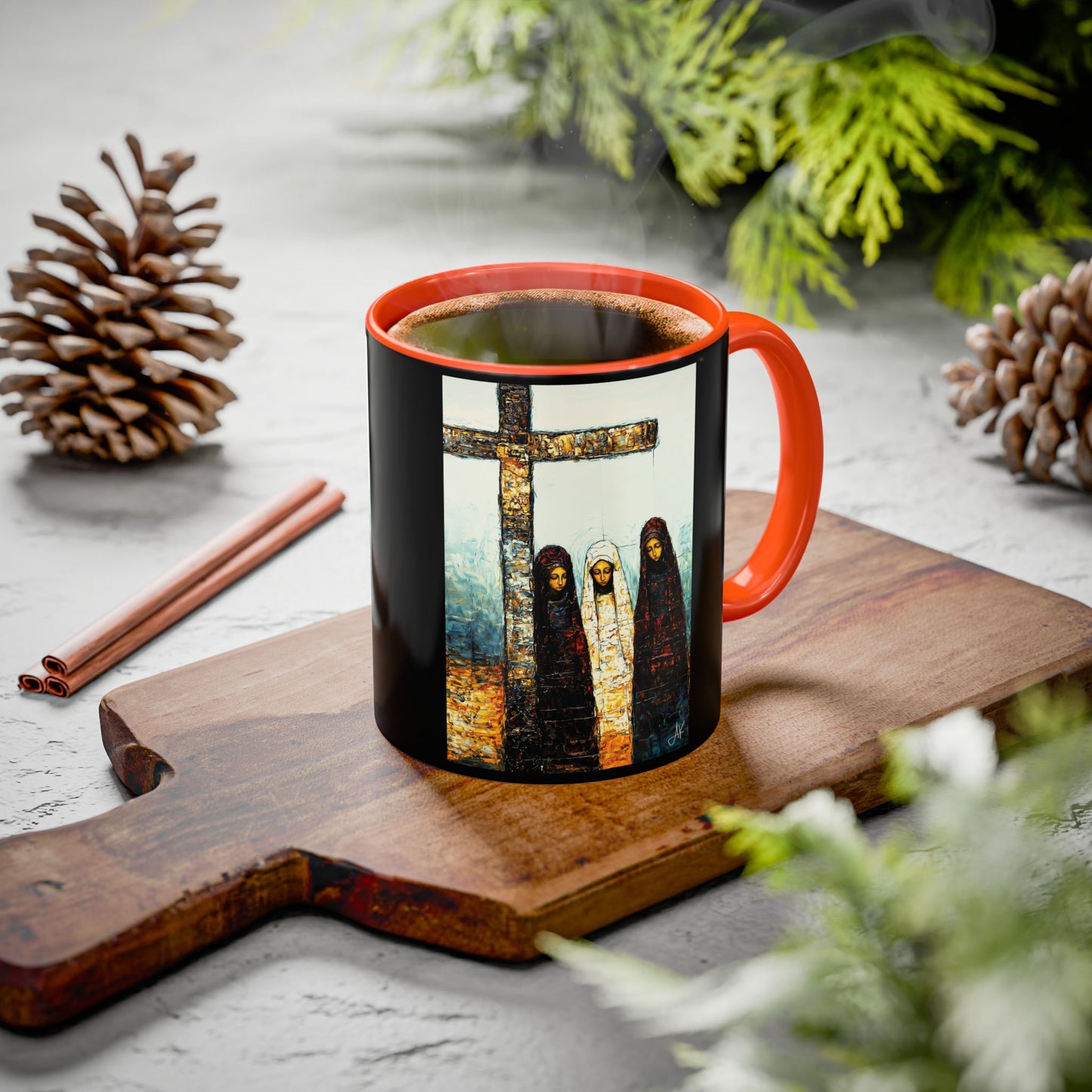 "At-the-Foot of the Cross - John 19:25", Colorful Mugs (11oz & 15oz)