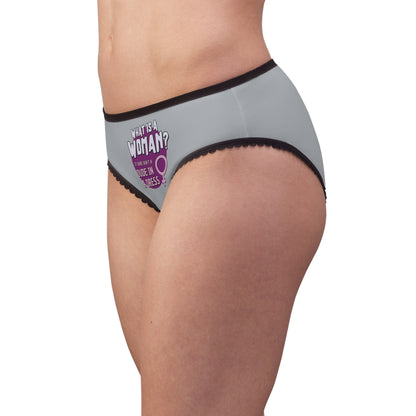"What is a Woman" #01, Women's Briefs (Serene Grey)