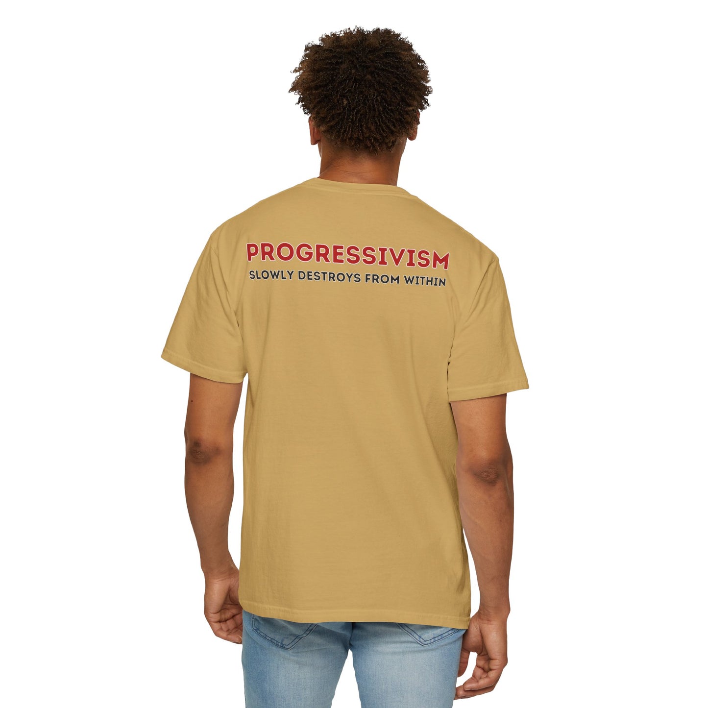 "Progressivism Slowly Destroys From Within", Unisex T-shirt (Light Colors)