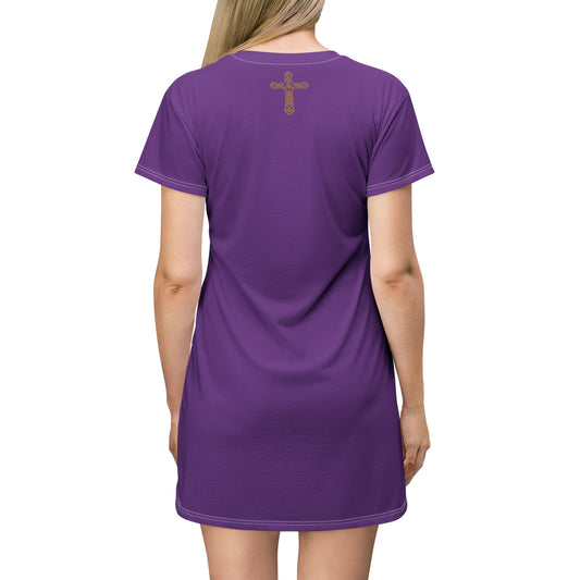 "Clan na Gael - Irish American", T-Shirt Dress (Vesper Violet)