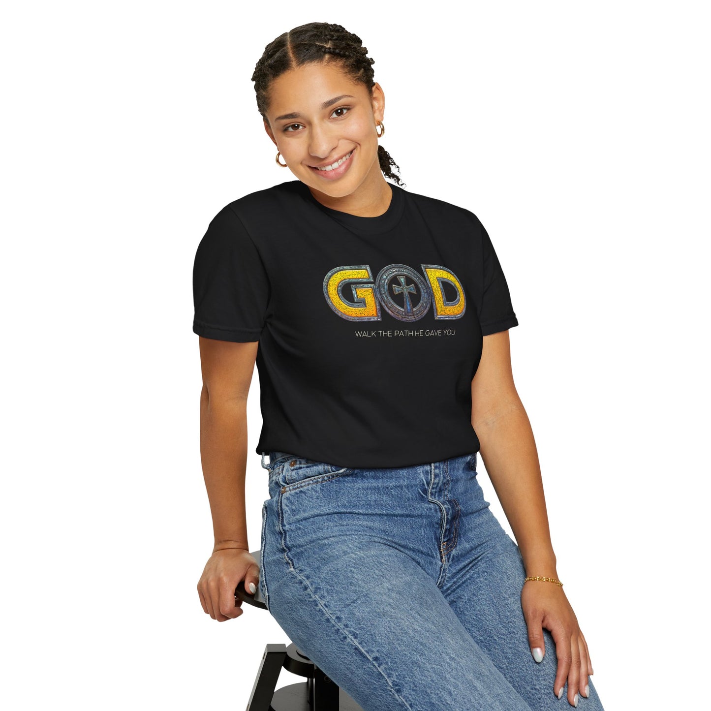 "God - Walk The Path He Gave You", Unisex T-shirt (Black)