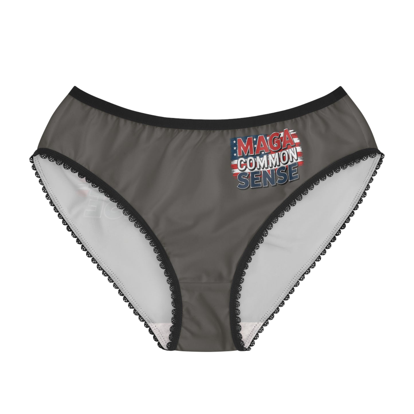 "MAGA Common Sense" #01, Women's Briefs (Off Black)
