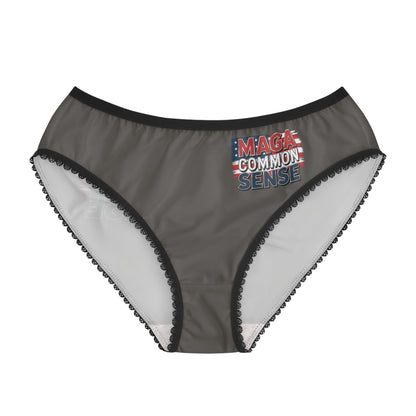 "MAGA Common Sense" #01, Women's Briefs (Off Black)