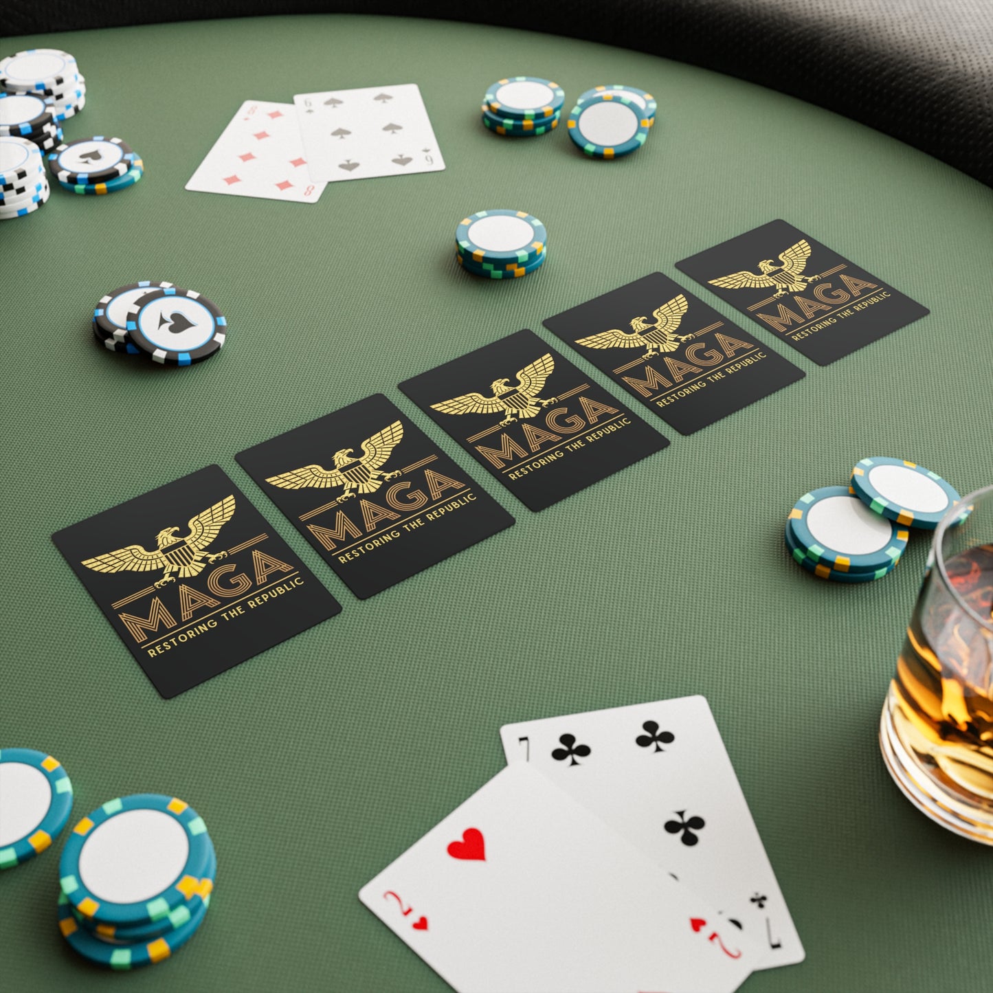 "MAGA - Restoring the Republic", Political Playing Cards (Void Black)