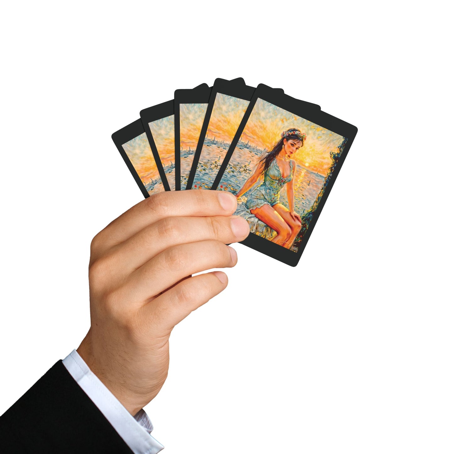 "1 Corinthians 7:3-5 (NIV)" Christian Fine Art Playing Cards (Void Black)