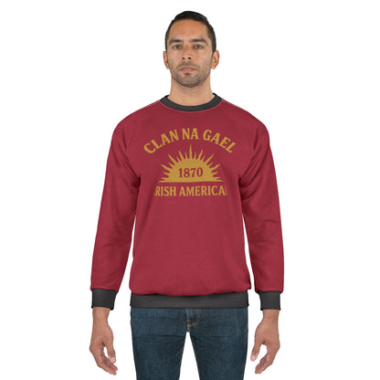 "Clan na Gael - Irish American", Unisex Sweatshirt (Fénechas Red)