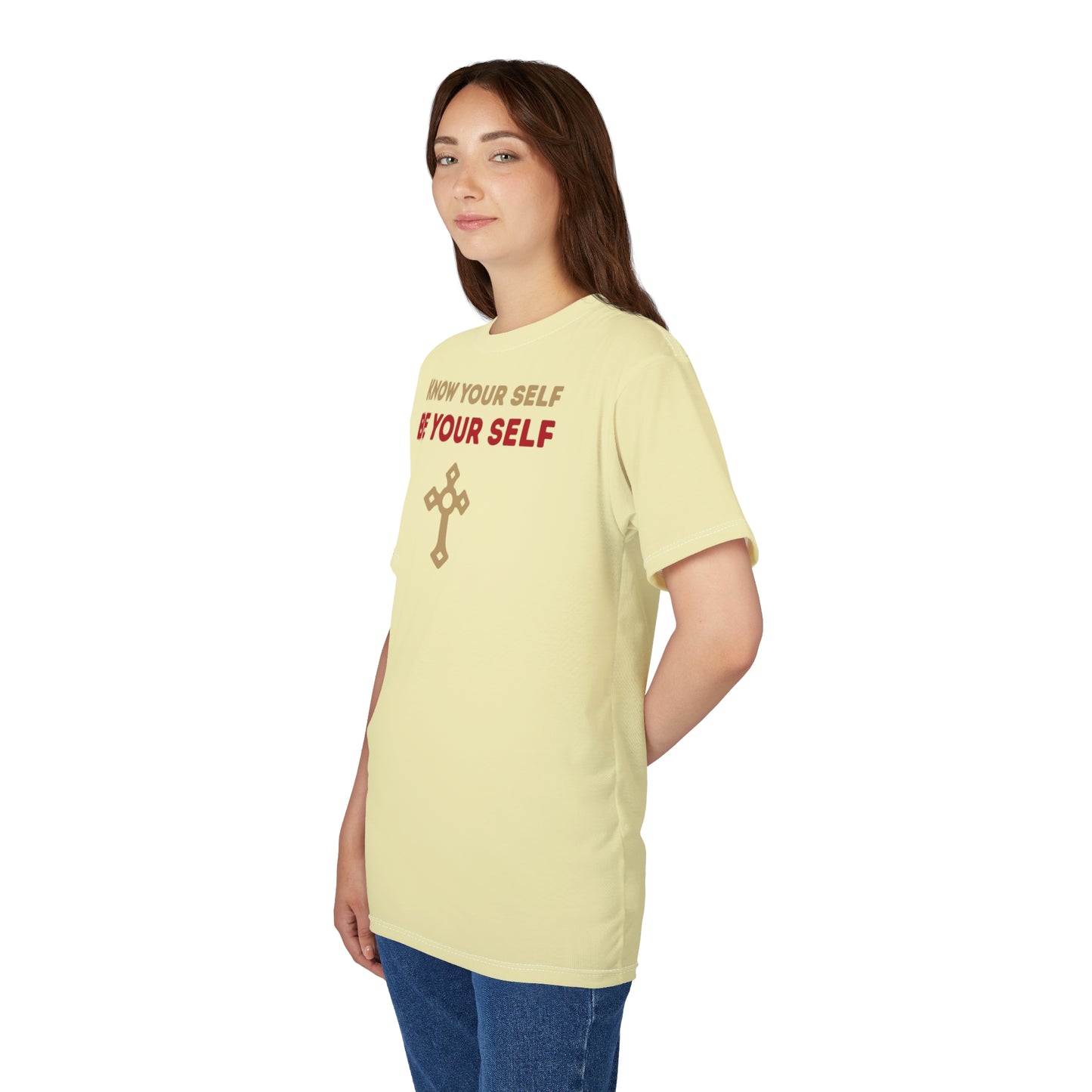 "Know Your Self", Unisex T-shirt (Primrose Light)