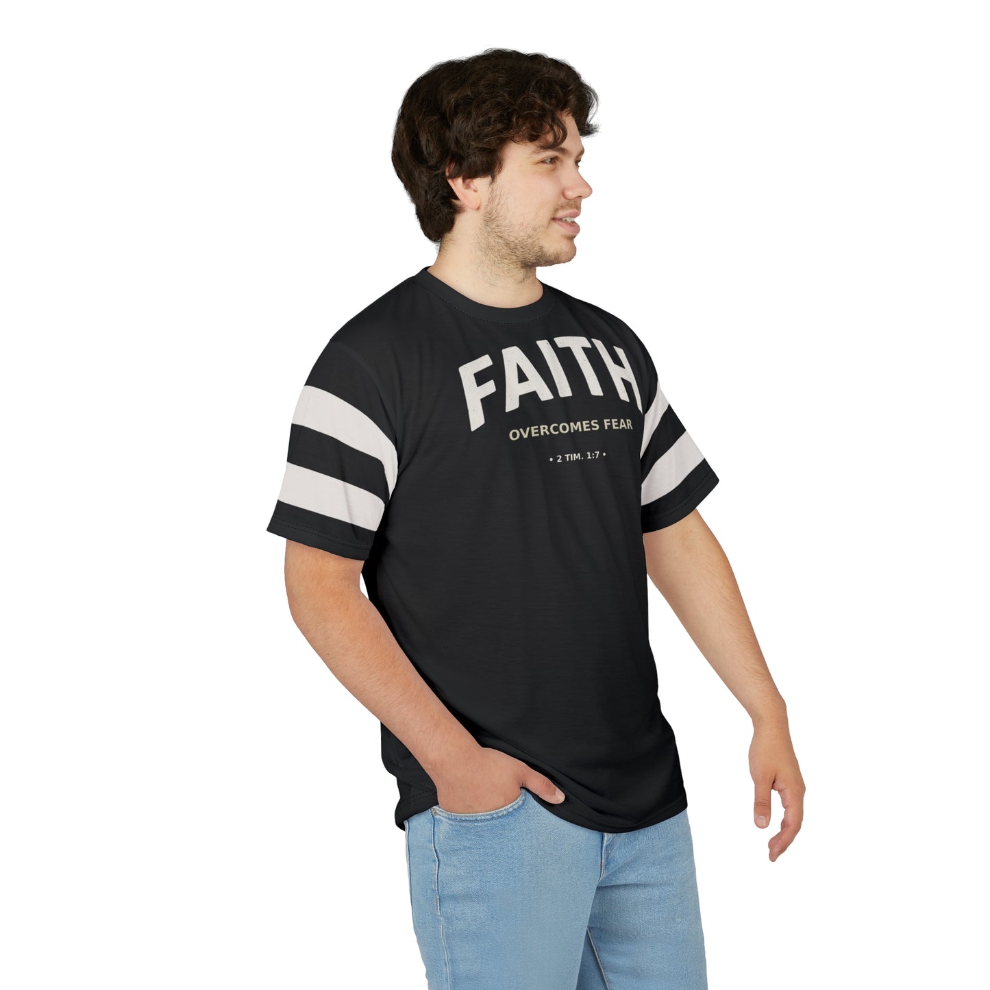 "Faith Overcomes Fear", Unisex Tee (Moonless Black)