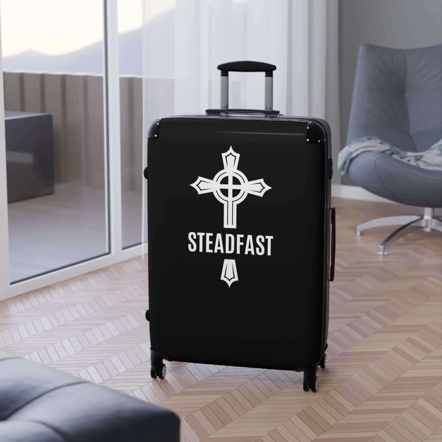 "Steadfast Cross", Suitcases (Black)