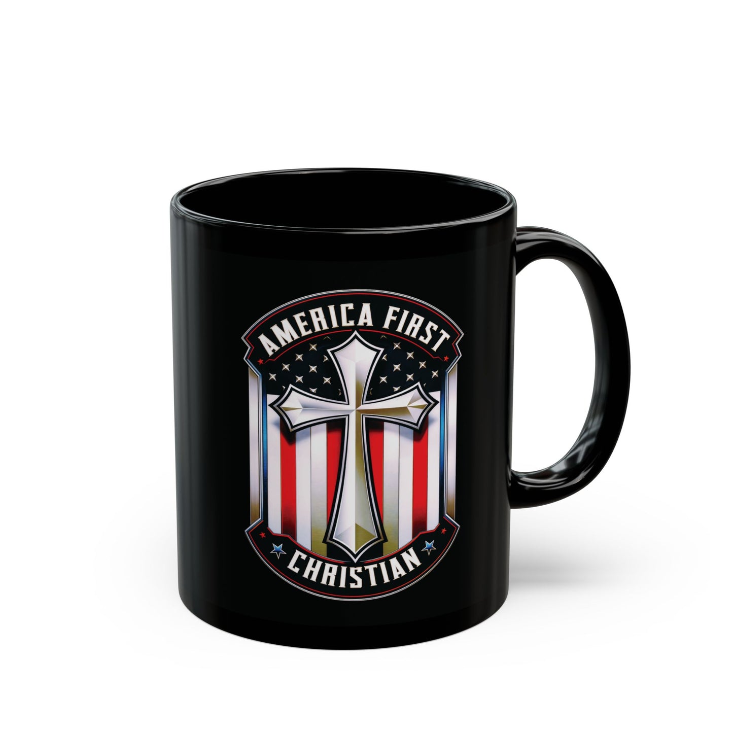 "America First Christian" #01, Black Mug (11oz & 15oz)