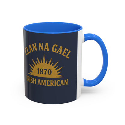 "Clan na Gael - Irish American", Colorful Mugs (11oz, 15oz) (Blue Burka Grey)