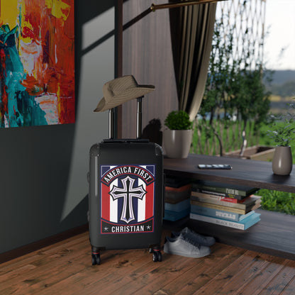 "America First Christian" Wall Art #11 Suitcases (Moonless Black)