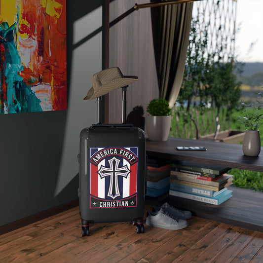 "America First Christian" Wall Art #11 Suitcases (Moonless Black)