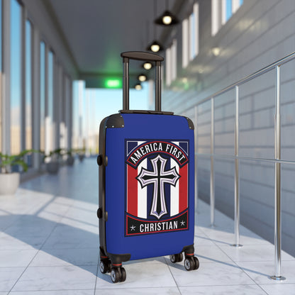 "America First Christian" Wall Art #11 Suitcases (Egyptian Blue)