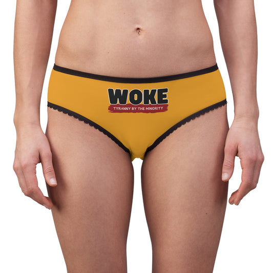 "Woke - Tyranny by the Minority", Women's Briefs (School Bus Yellow)