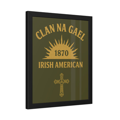 "Clan na Gael - Irish American", Framed Paper Poster (Fianna Green)