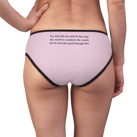 "Good News - John 3:17", Women's Briefs (Lace Pink)