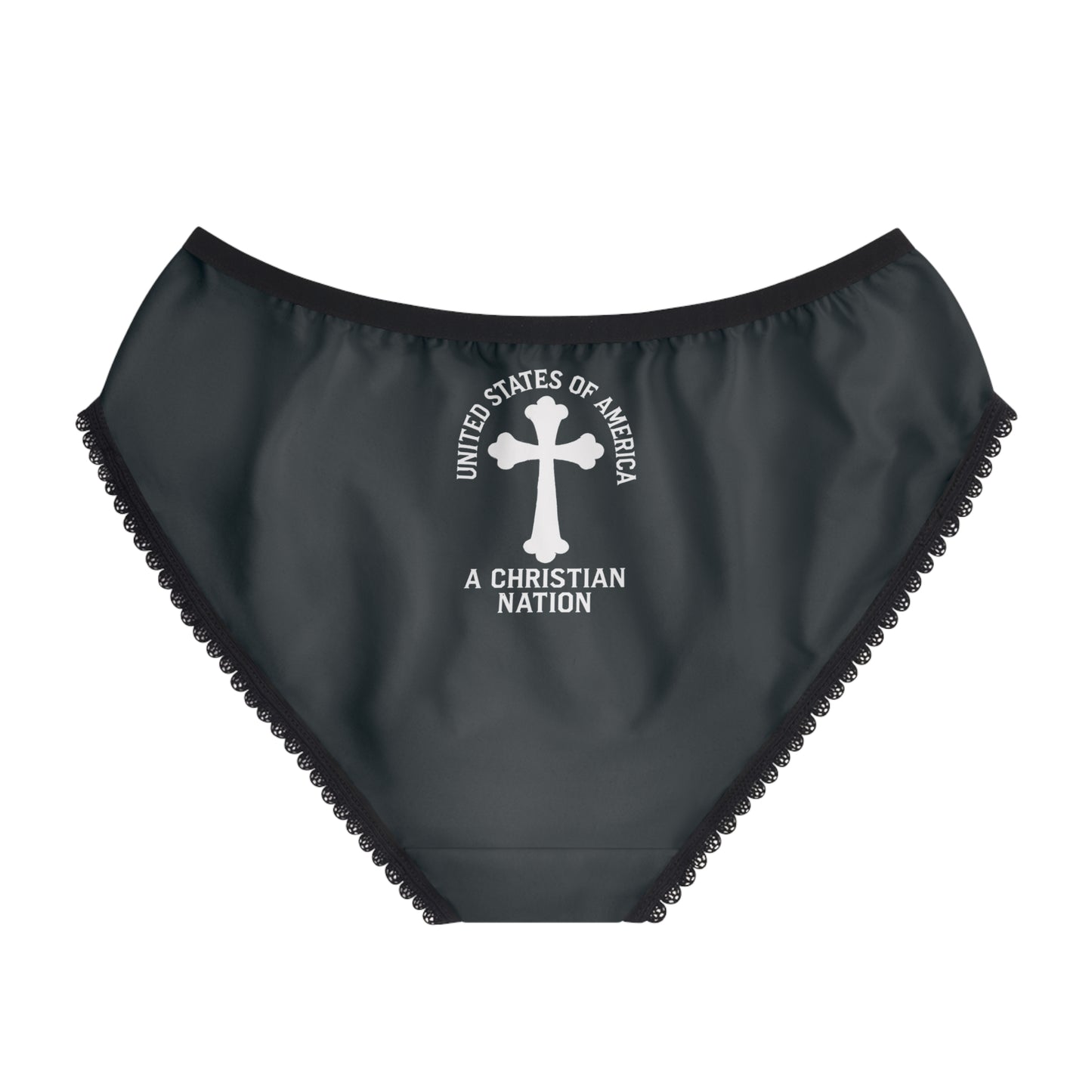 "USA - A Christian Nation" #04, Women's Briefs (Eucalyptus Green)