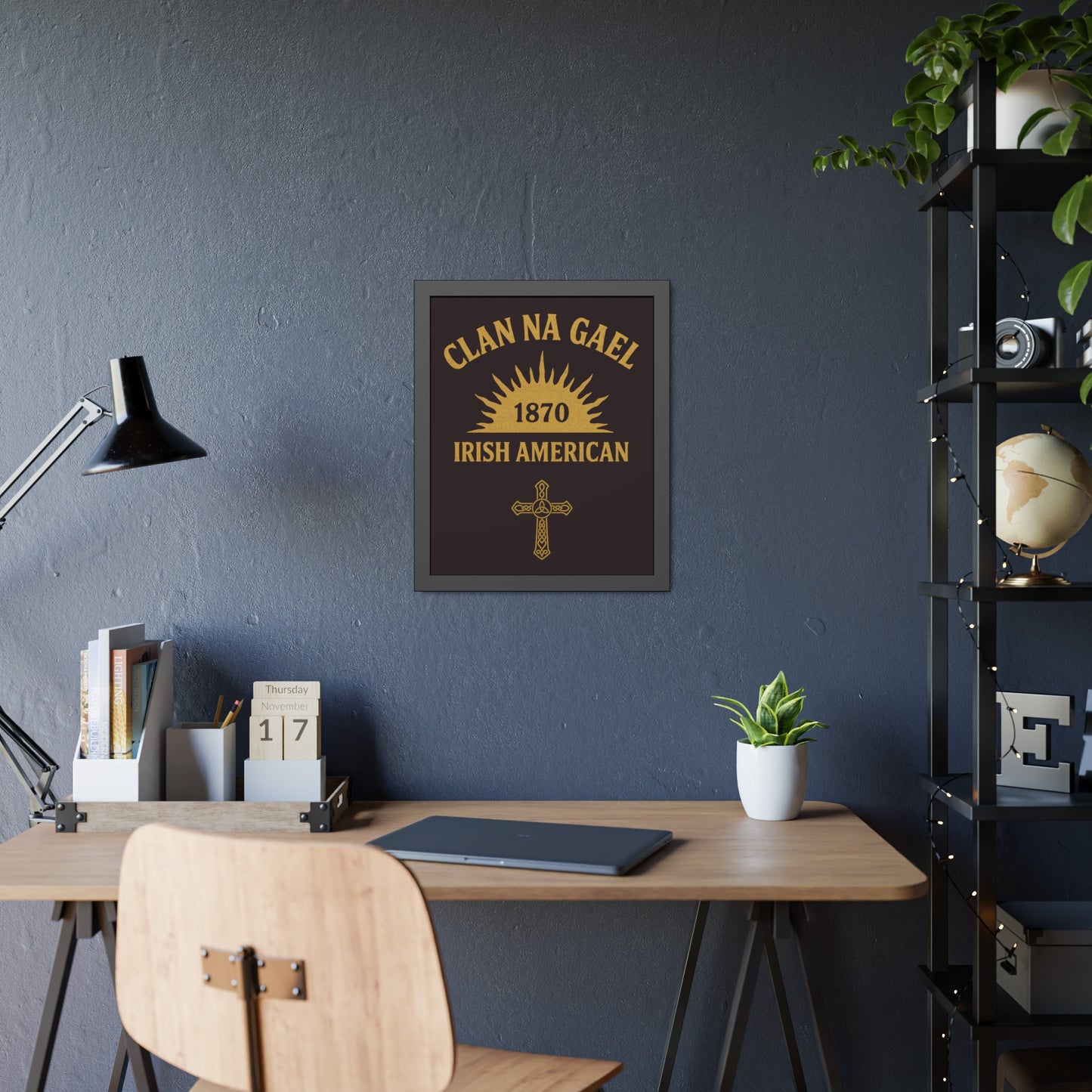 "Clan na Gael - Irish American", Framed Paper Poster (Seal Brown)