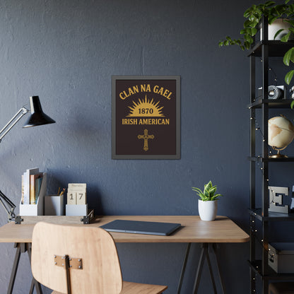 "Clan na Gael - Irish American", Framed Paper Poster (Seal Brown)