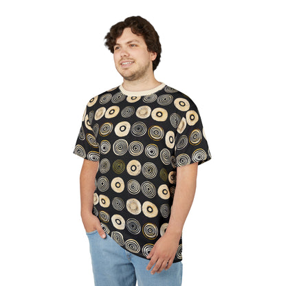 "Punk Polka", Wearable Pattern Art Unisex Tee (Iced Almond)