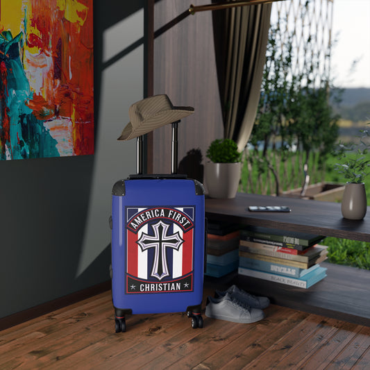 "America First Christian" Wall Art #11 Suitcases (Egyptian Blue)