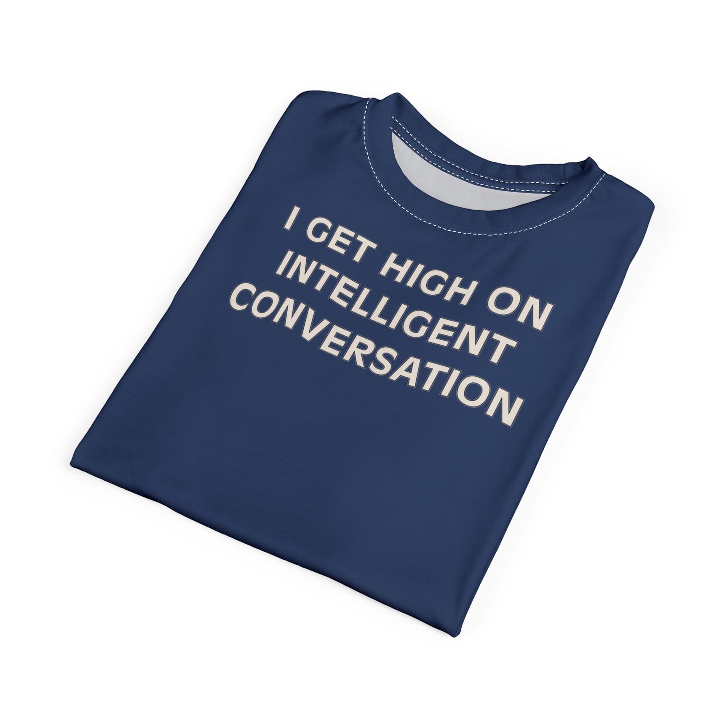 "Intelligent Conversation", Unisex T-shirt (Sailboat Blue)
