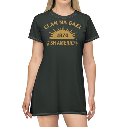 "Clan na Gael - Irish American", T-Shirt Dress (Túath Green)