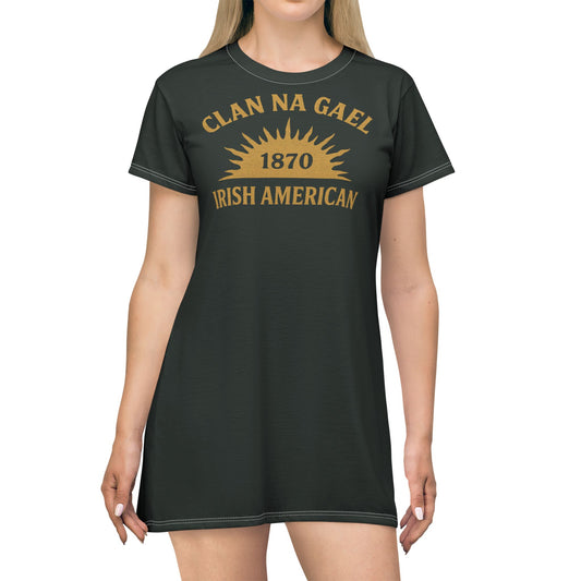 "Clan na Gael - Irish American", T-Shirt Dress (Túath Green)