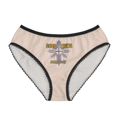 "Good News - John 3:17", Women's Briefs (Pink Champagne)