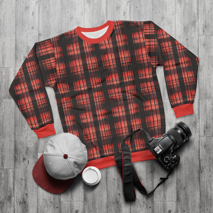 "Kin of Flame", Unisex Sweatshirt (Faded Red Cuffs and Collar)