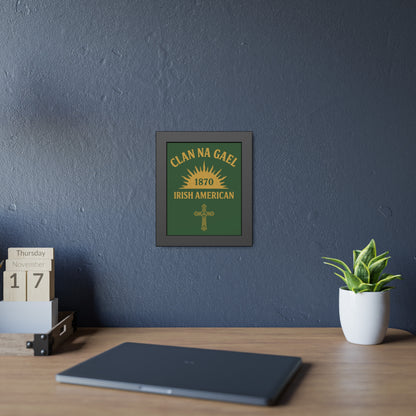 "Clan na Gael - Irish American", Framed Paper Poster (Brithemain Green)