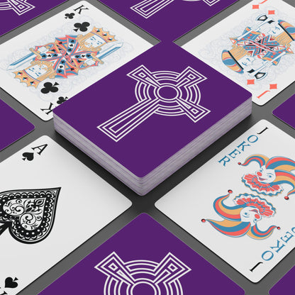 "A Simple High Cross", Christian Playing Cards (Vesper Violet)