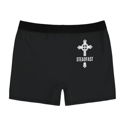 "Steadfast Cross", Men's Boxer Briefs (Moonless Black)
