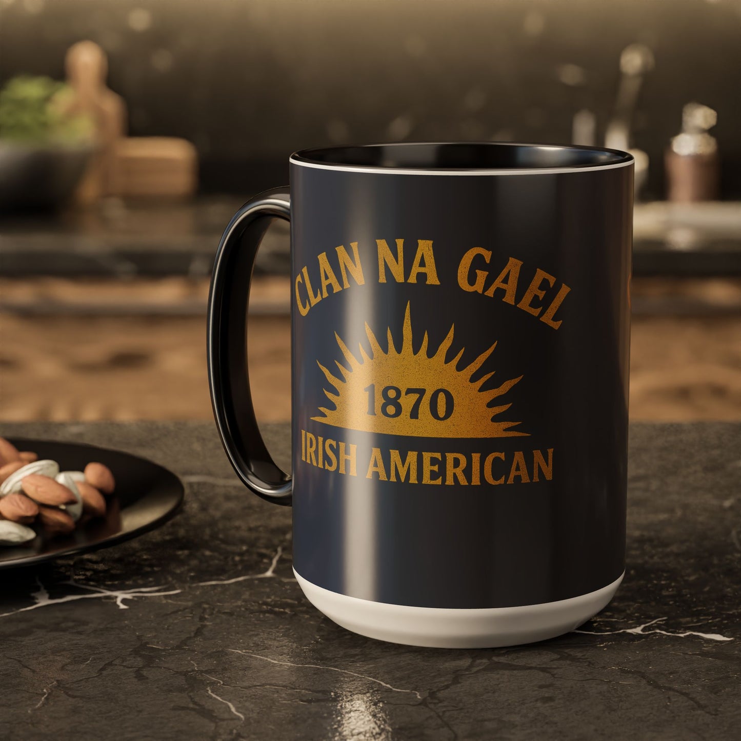 "Clan na Gael - Irish American", Colorful Mugs (11oz, 15oz) (Blue Burka Grey)