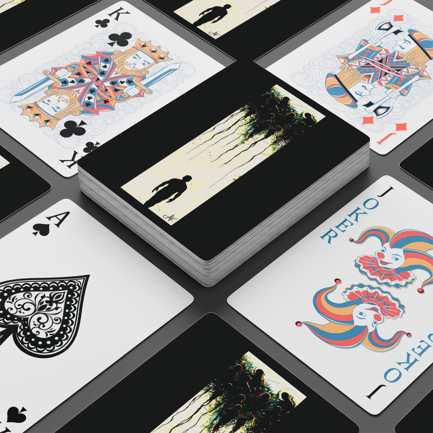 "Just Walk On", Fine Art Playing Cards (Void Black)