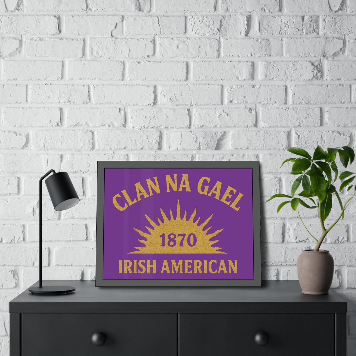 "Clan na Gael - Irish American", Framed Paper Poster (Vesper Violet)