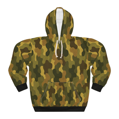 "SASR inspired Day-Ops Camouflage" Style 01, Unisex Wearable Art Pullover Hoodie (SASR Black Cuffs & Waist)