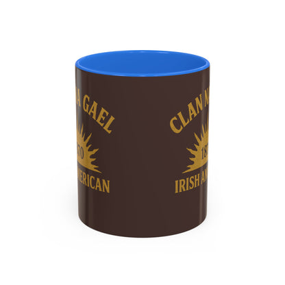 "Clan na Gael - Irish American", Colorful Mugs (11oz, 15oz) (Wild Boar Brown)