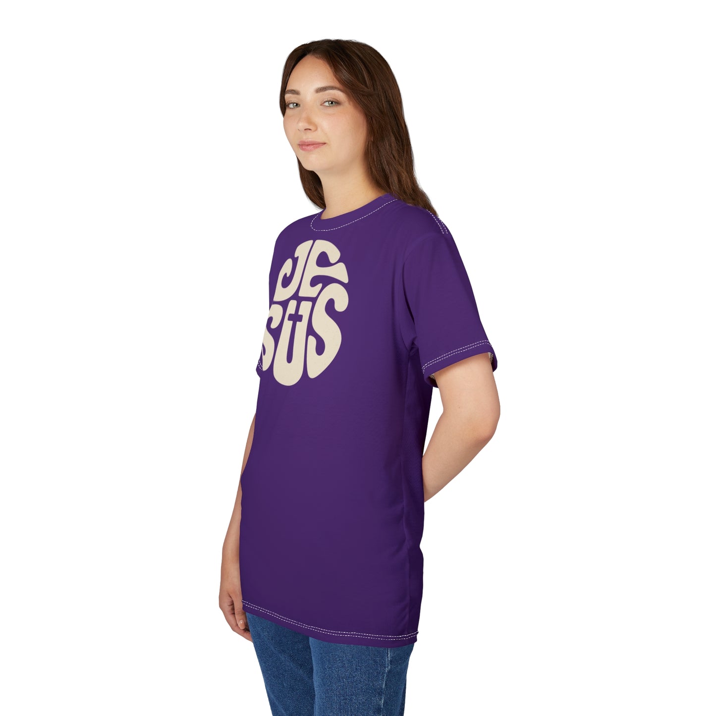 "Retro Jesus", Unisex T-shirt (Spanish Violet)