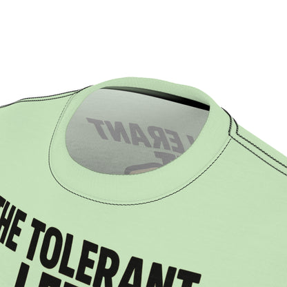 "The Tolerant Left", Unisex T-shirt (Soft Lime Green)