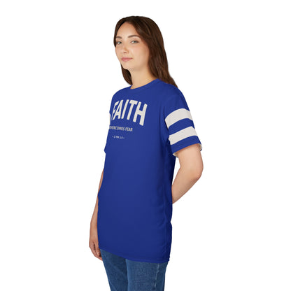 "Faith Overcomes Fear", Unisex Tee (Patriot Blue)