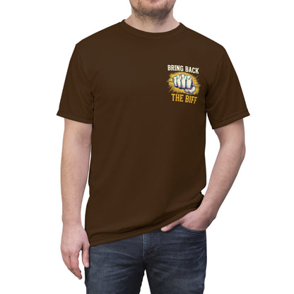 "Bring Back The Biff", Unisex T-shirt (Dark Chocolate Brown)