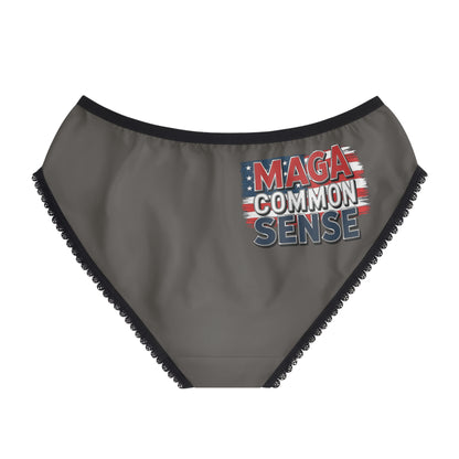 "MAGA Common Sense" #01, Women's Briefs (Off Black)