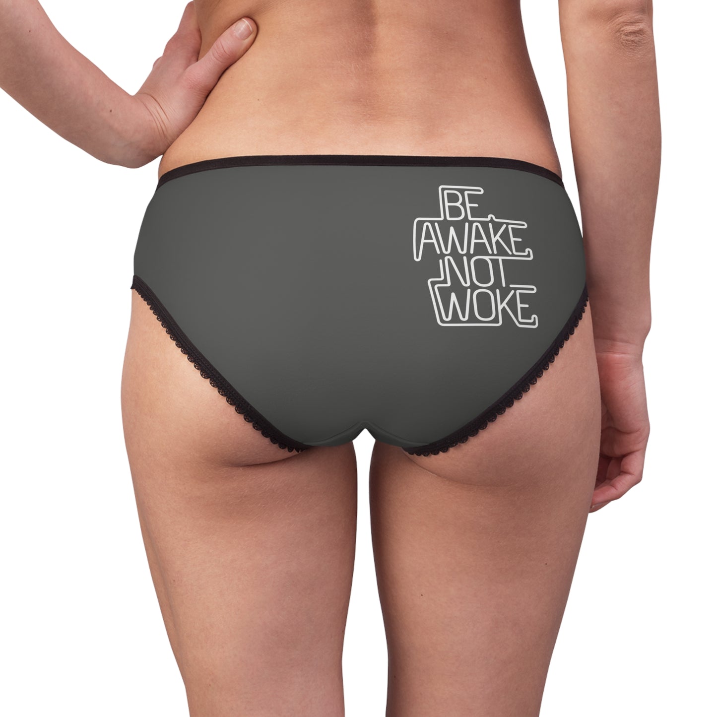"Be Awake Not Woke" #1, Women's Briefs (Panzer Grey)