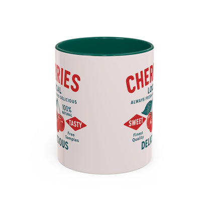 "Delicious Cherries", Colorful Mugs (11oz, 15oz) (Sea Salt Sherbet)