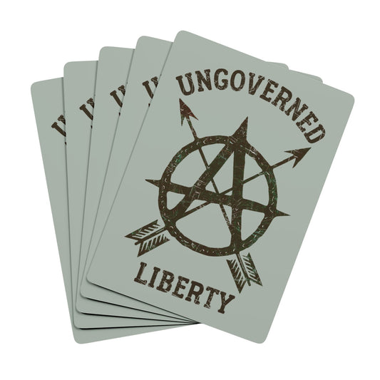 "Ungoverned Liberty", Political Playing Cards (Ash Grey)