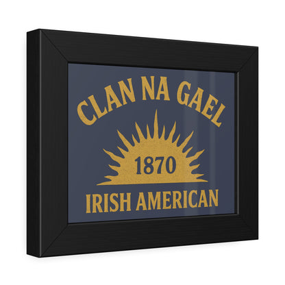 "Clan na Gael - Irish American", Framed Paper Poster (Blue Burka Grey)