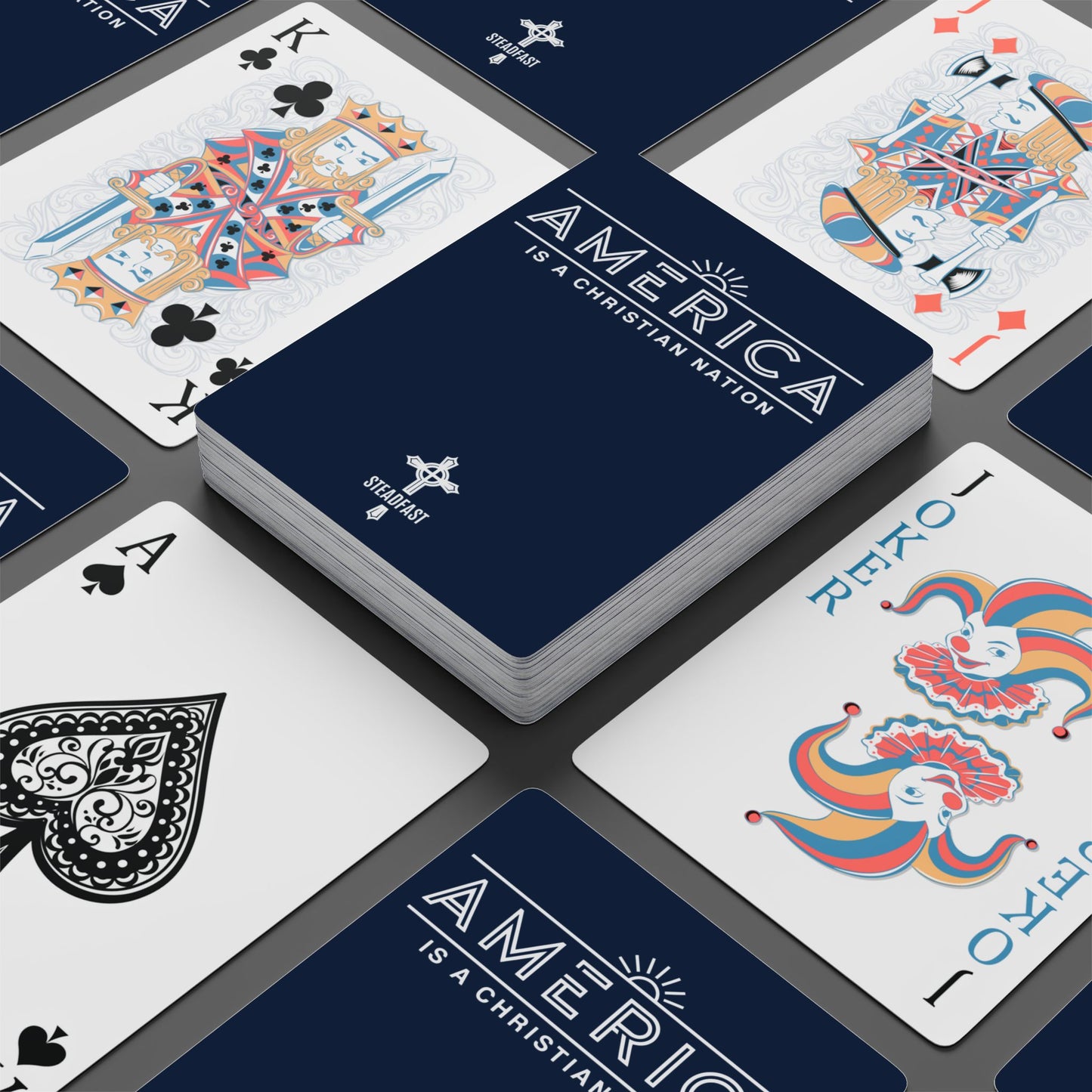 "America is a Christian Nation", Christian Playing Cards (Night Sky Blue)